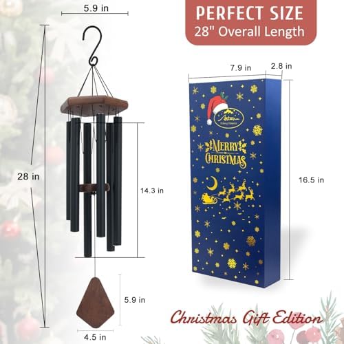 Wind Chimes for Outside 30 inch Black Box Chime Decor Outdoor - Image 6