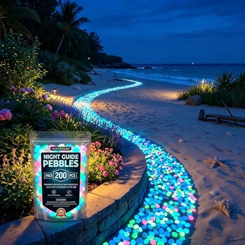 2026 New Glow in The Dark Rocks Outdoor, 1000 PCS Glowing Pebbles for Garden Outdoor, Luminous Rocks for Walkway Patio Lawn Yard Landscaping, Fish Tank Aquarium Decor (Orange,1000) - Image 6