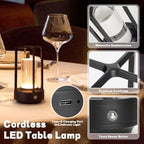 10 Pack Balck Portable Metal Table Lamp LED Rechargeable Cordless Table Light Battery Operated Desk Touch Lamp 3 Color Stepless Dimming Light for Home Outdoor Camp Patio Bar Restaurant - Image 3