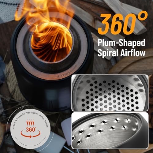 9 Inch Tabletop Fire Pit, Portable Stainless Steel Table Firepit, Black - Image 4
