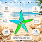 Stained Glass Peacock Starfish Suncatcher Set of 5, Coastal Home Decor - Image 6