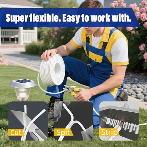 Low Voltage Landscape Lighting Cable 18/2 SPT-1W Bulk Lamp Cord 300-Volt 18-Gauge 250-feet Spool White UL Listed - Image 3
