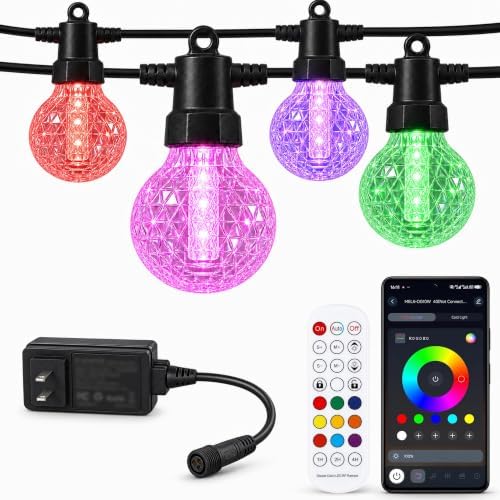 50FT G60 Smart Outdoor String Lights, RGBW Color Changing Patio Lights by Unknown