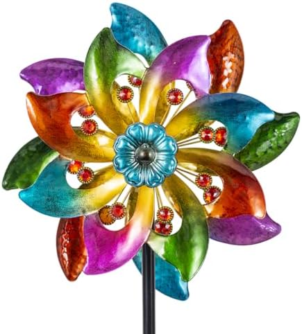 DREAMYSOUL Metal Wind Spinners Outdoor, 63" Kinetic Wind Spinners Colorful Wind Sculpture Yard Art for Garden Patio Lawn Decor by DREAMYSOUL