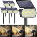 108 LED Solar Spot Lights Outdoor, Solar Lights Outdoor IP65 Waterproof, 3 Modes Solar Landscape Spotlights, Large Solar Powered Panel Lights for Garden Yard Pathway(Cool White/6 Pack) by MinPea