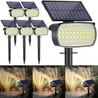 108 LED Solar Spot Lights Outdoor, Solar Lights Outdoor IP65 Waterproof, 3 Modes Solar Landscape Spotlights, Large Solar Powered Panel Lights for Garden Yard Pathway(Cool White/6 Pack) by MinPea