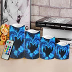 Cute DolphinSet Flameless Candles with Remote Control and Color Changing Indoor Electric Candles for Holiday Home Fireplace Kitchen Decor Pack of 4 Fake Candles - Image 4