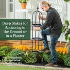 Evergreen 5 ft Garden Trellis for Climbing Plants Vines, Jasmine & Flowers, Rustproof Metal Obelisk Trellises, Outdoor & Indoor Plant Support for Potted Planters (Black) - Image 5