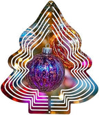 echomerx 5-Pack Sublimation Wind Spinner Blanks 8" – Metal Hanging Windspinners for Sublimation, Indoor Outdoor Yard Décor Sculpture, Includes Hooks, Christmas Tree – Sublimate at 385°F by Echomerx