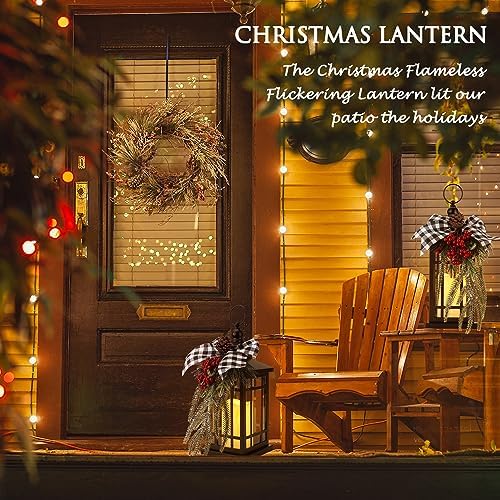 Christmas Decorations Christmas Lantern, Christmas Decor Candle Lanterns, 14 Inch Flameless Candle Lantern, Outdoor Patios Indoor Home Table Fireplace Farmhouse Decorations,Holiday Xmas Gifts - Image 2