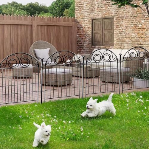 Getlay Tall Garden Fence with Gate, 40 Inch(H) 2 Panels Total Length 4.4 Ft Dog Fences Outdoor for Yard, Black Metal No Dig Fencing for Dogs│Patented - Image 6