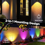 BlcTec Solar Spot Lights Outdoor, Upgraded Convex Lens Brighter Landscape Uplights IP68 Waterproof, 10 Colors+2 RGB Modes Spotlights for Garden Yard Path Halloween Christmas Decorations, 6 Packs - Image 7