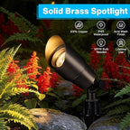 SUNVIE Solid Brass Low Voltage Landscape Lights Outdoor Landscape Lighting 12V Heavy Duty Outdoor Landscape Spotlights for Yard House, Waterproof Classic Bronze Spot Light Fixture without Bulb, 4 Pack - Image 2