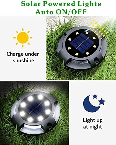 Biling Solar Ground Lights Uplight Sidelight Waterproof 12 Pack White - Image 4