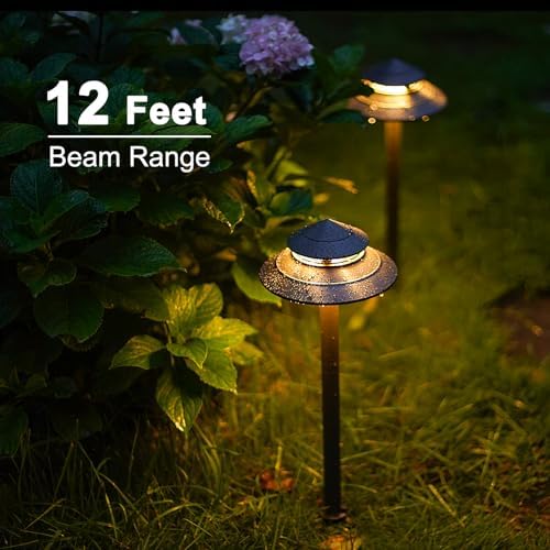 GOODSMANN Pathway Lights Kits 3W LED 8PK Outdoor Low Voltage Landscape Lighting 180 Lumen Hardwired 2 Tier Pagoda Path Light 3000K Warm White Metal 12V Electric Sidewalk Walkway Lights with Connectors - Image 3