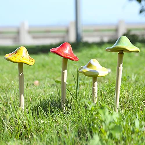 Ceramic Mushroom Garden Stake, Outdoor Mushroom Statue for Yard Decor - Image 4