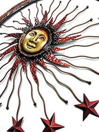 Bellaa Metal Wall Art Sun Moon Stars Celestial Indoor Outdoor Hanging Garden 3D Sculpture Retro Plaques Home Decor Large 36 inch - Image 4