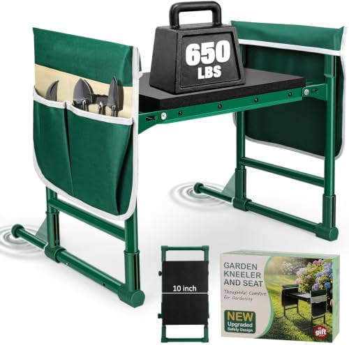 Garden Kneeler and Seat for Seniors – Heavy Duty Anti-Tip Gardening Stool by RIFPODHighQualityProducts
