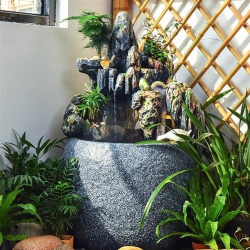 Cascading Rock Outdoor Water Fountain Rockery Water Fountain Decoration, Courtyard Circulating Water Landscape, Balcony Ecological Fish Tank for a Calming in Outdoor - Image 7