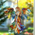 Rainbow Angel Tiffany Style Acrylic Suncatcher by AVAGAN