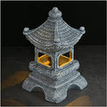 Garden Ornaments Decor Statue Outdoor,Outdoor Garden Sculpture Home Statues Pagoda Garden Statue with Solar Light Resin Pavillion Figurine Decor Lantern,Indoor/Outdoor Zen Sculptures by Unknown