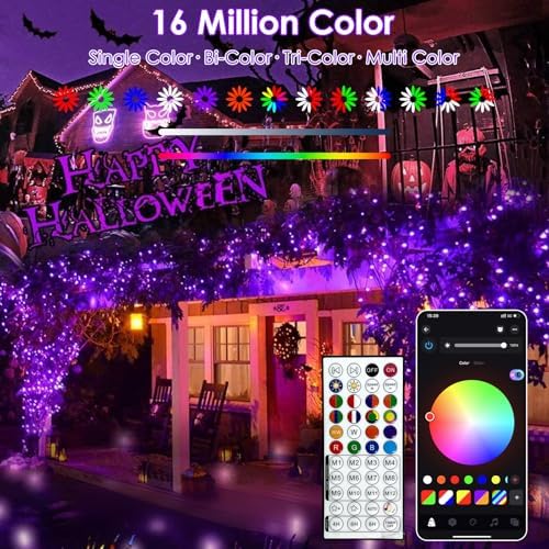 Smart Color Changing Christmas Halloween Tree Light String 66 FT 200 LED - Image 3