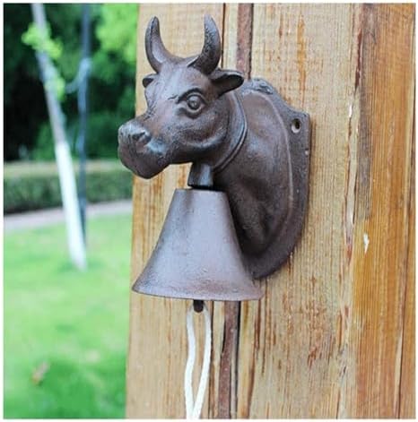 Cast Iron Dinner Bell, Cast Iron Wall Bell, Cast Iron Wall Hanging Bell Iron Cow Farmhouse Style is Suitable for Indoor Or Outdoor Decoration by Unknown