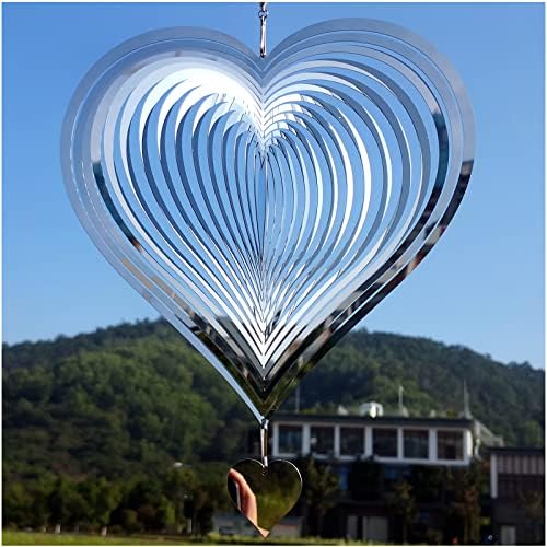 DJUAN Heart Wind Spinners for Yard and Garden, Gifts for Women, Grandma, Mom, Daughter, Wife, Aunt, Sister, Wind Chimes for Outside, Christmas Decoration - Image 3
