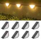 ASLIDECOR Solar Step Lights Outdoor, Waterproof Solar Deck Light,8 Pack Solar Fence Lighting Decor for Stair,Patio,Front Porch and Back Yard (Warm White) by ASLIDECOR