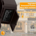 Outdoor Light with GFCI Outlet, 2 Pack Dusk to Dawn Porch Lights - Image 2