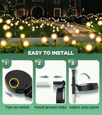 Vibrant Solar Garden Lights, Ultra Bright Solar Powered Firefly Lights Outdoor Waterproof, High Flexibility Starburst Swaying Light, 8 LED Landscape Lighting Decorative for Pathway Patio Yard - Image 6