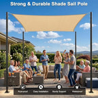 4 Pack 12 Ft Shade Sail Poles, Heavy Duty Metal Outdoor Support Post Kit, Rust-Resistant Shade Sail Support Poles, Adjustable Metal Sun Shade Poles for Patios, Courtyards, Backyards and Gardens - Image 3