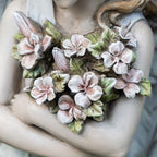 Grace4Joy Garden Angel Statue Outdoor Decor - 19.3 Inches Guardian Angel Resin Figurine with Flowers, Hand Painted Religious,Fairy Sculpture for Home Yard Patio Lawn Hallway - Image 3