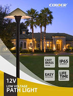 COLOER 4-Pack Brass12V Low Voltage Garden Path Lights Outdoor(605B) - Image 2