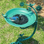 25.8" H Solar Bird Bath Outdoor, Metal Bird Bath with Solar Fountain - Image 3