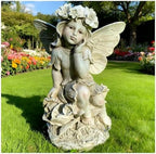 12.8" Flower Fairy Garden Statue, Lovely Outdoor Angel Figurine by Unknown