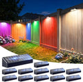 JOFIOS Fence Lights Solar Powered, 9 Fixed Colors ＆ Color Changing Solar Lights for Fence Waterproof IP65 Dusk-to-Dawn LED Deck Lighting for Patio, Railing, Pool, Porch, Backyard, Wall, 12 Pack by JOFIOS