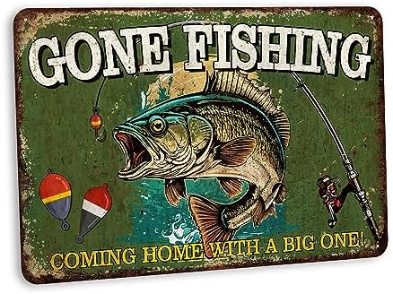 Fishing Décor Gone Fishing Sign Fishing Signs For Home Lodge Décor Fish Décor Gifts For Men Fishing Poster Funny Signs Rustic Fishing Decor 108122001110 by ChicoCreekSigns