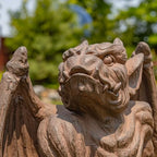 Zaer Ltd. Set of 2 Gothic Gargoyle Garden Statues, 28.4 Inch Tall Outdoor Sculptures (Antique Rust) - Image 3