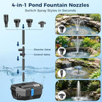 NFESOLAR 20W Solar Pond Filter Kit with Fountain Pump, 160 GPH Solar Pond Pump & Outdoor Filter Box, Submersible Water Pump with 16.5FT Cable & 6.6FT Tubing for Koi Pond, Fish Tank, Garden Fountain - Image 4