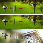 LED Solar Outdoor Garden Spotlights, IP65 Waterproof, Powered Security Landscape Lights, Auto On/Off,In-ground/Wall Lamp for Garden/Patio/Driveway/Pond/Deck(White,1PCS(3w-5.5V)) - Image 6
