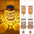 2 Pack Sunflower Solar Wind Chimes for Outside, Gifts for Mom Women Grandma Birthday Memorial Teacher, 32" Windchimes Outdoor Decor Hanging Solar Lantern for Garden Porch Patio Backyard by MRHEPHAESTUS