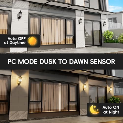 EMART Dusk to Dawn Outdoor Porch Light with Bulb, Wall Lamp(2 Pack, Black) - Image 4