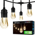 Enbrighten Vintage Outdoor String Lights, 48ft, 24 Bulbs, White Light Only by Enbrighten