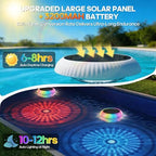 Solar Floating Pool Lights, 6.5in 3200mAh RGB Up and Down Color Changing - Image 3