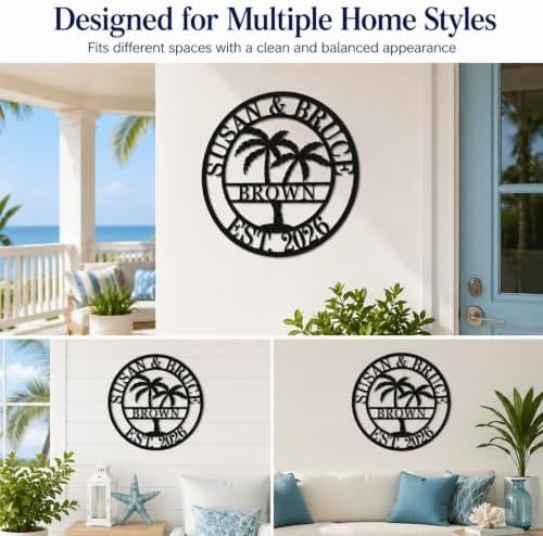Custom Metal Sign with Palm Tree, Personalized Metal Sign, Outdoor Palm Tree Signs, Custom Coconut Tree Wall Art - Image 4