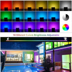 4pcs 100W LED RGB Flood Light Stage Lighting with US 3-Plug, Changing RGB Flood Lights with Remote Control, Dimmable Wall Washer Light 16 Colors 4 Mode for DJ Disco Party Garden Halloween - Image 2