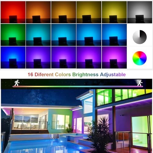 4pcs 100W LED RGB Flood Light Stage Lighting with US 3-Plug, Changing RGB Flood Lights with Remote Control, Dimmable Wall Washer Light 16 Colors 4 Mode for DJ Disco Party Garden Halloween - Image 2
