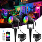 Spot Lights Outdoor, Smart RGBW LED Color Changing Landscape Lights with APP and Remote Control, Music Mode, DIY Scenes, Timing, IP65 Waterproof Spotlights Plug in for Yard Garden, 2 Pack by CREPOW