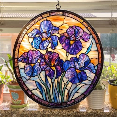 Purple Iris Acrylic Suncatcher - Image 4